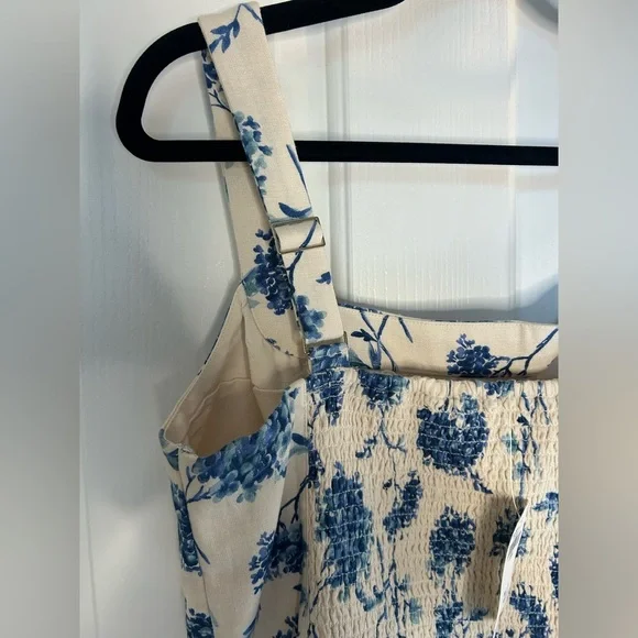 NWT Abercrombie & Fitch Blue & White Floral Crop Top Size Large - Picture 7 of 9